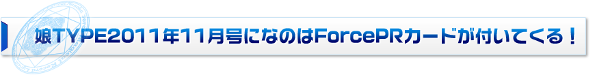 娘TYPE2011年11月号になのはForceのPRカードが付いてくる